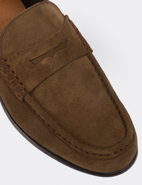 Tan Suede Leather Loafers