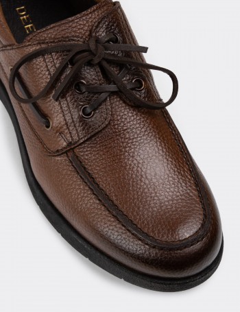Tan Leather Lace-up Shoes - 01941MTBAC01