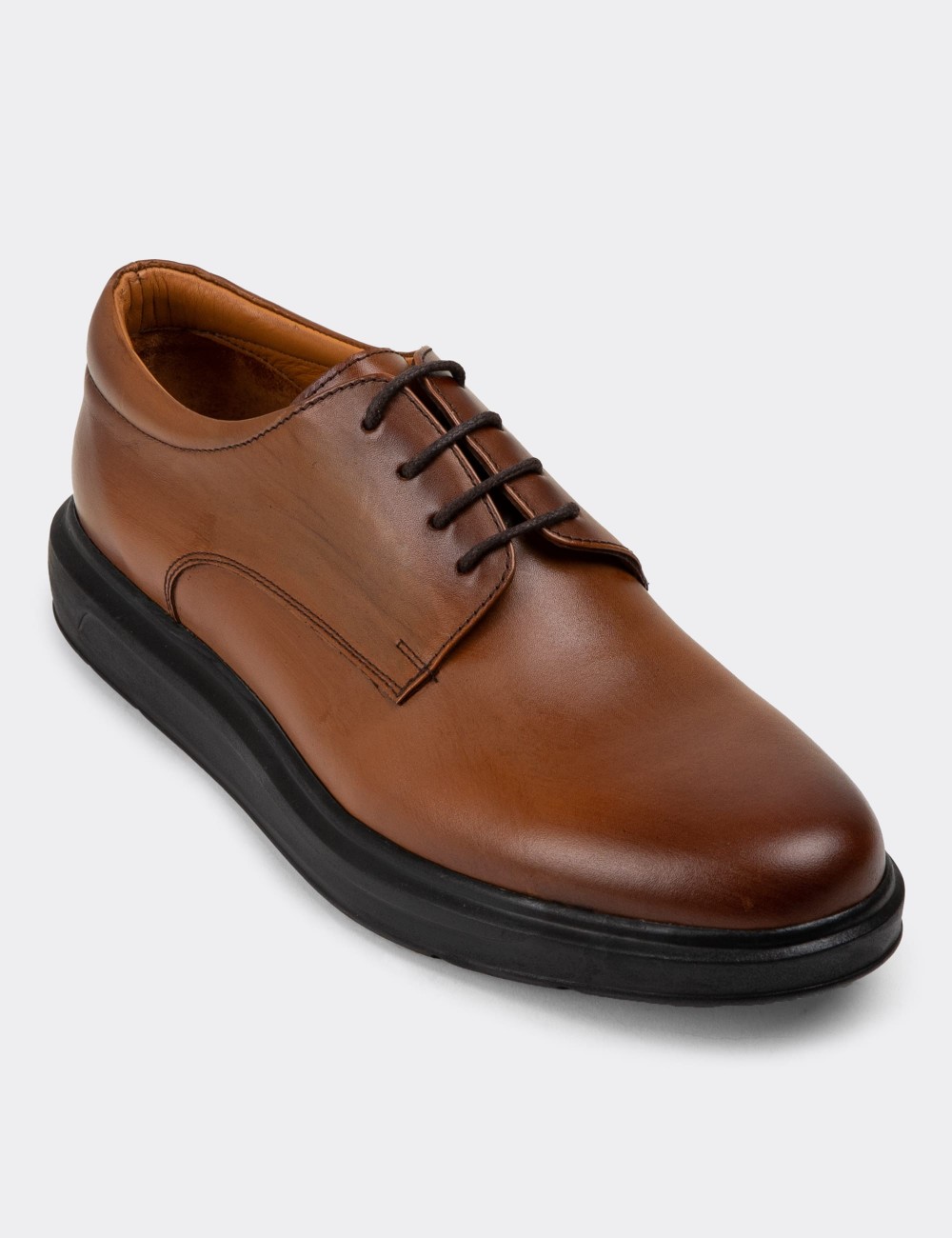 Tan Leather Lace-up Shoes - 01934MTBAP01