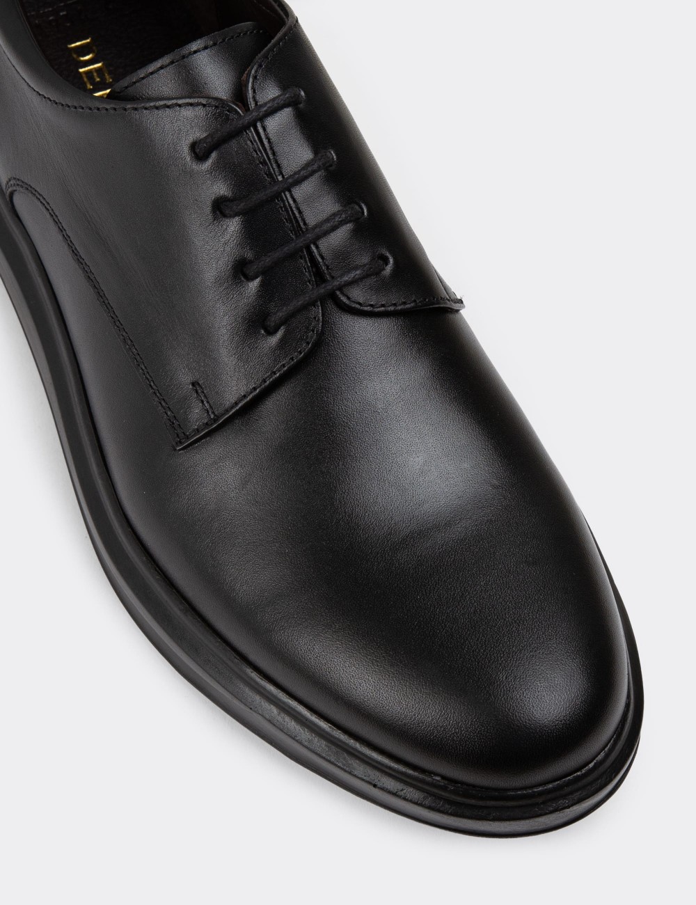 Black Leather Lace-up Shoes - 01934MSYHP03