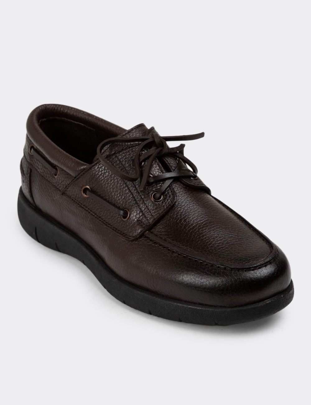 Brown Leather Lace-up Shoes - 01941MKHVC01