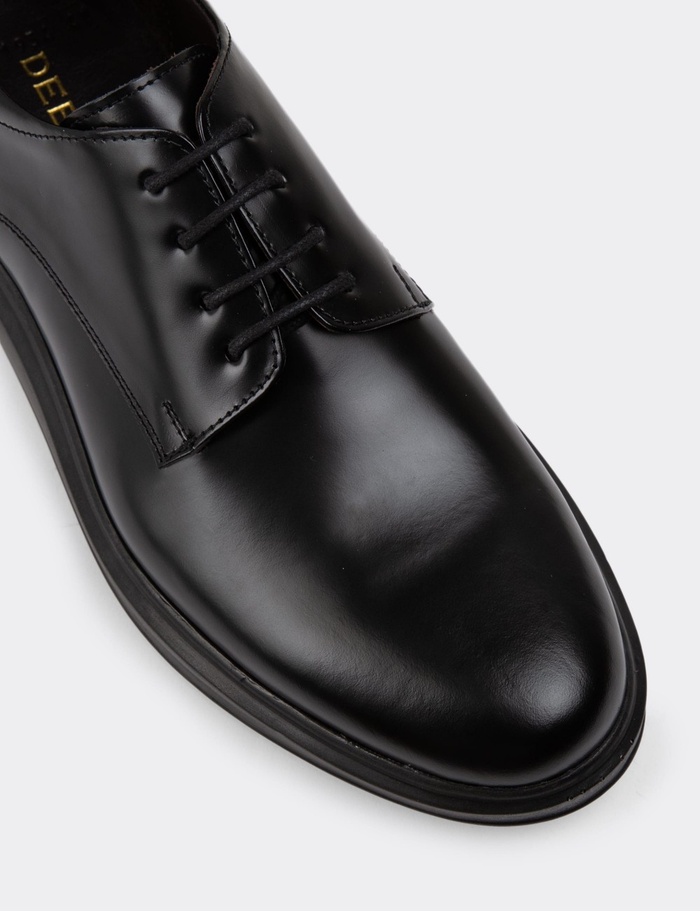 Black Leather Lace-up Shoes - 01934MSYHP04