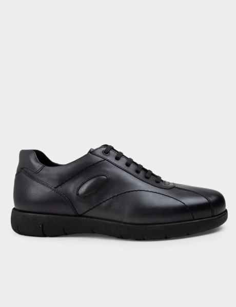 Navy Leather Woven Sneaker main image 0