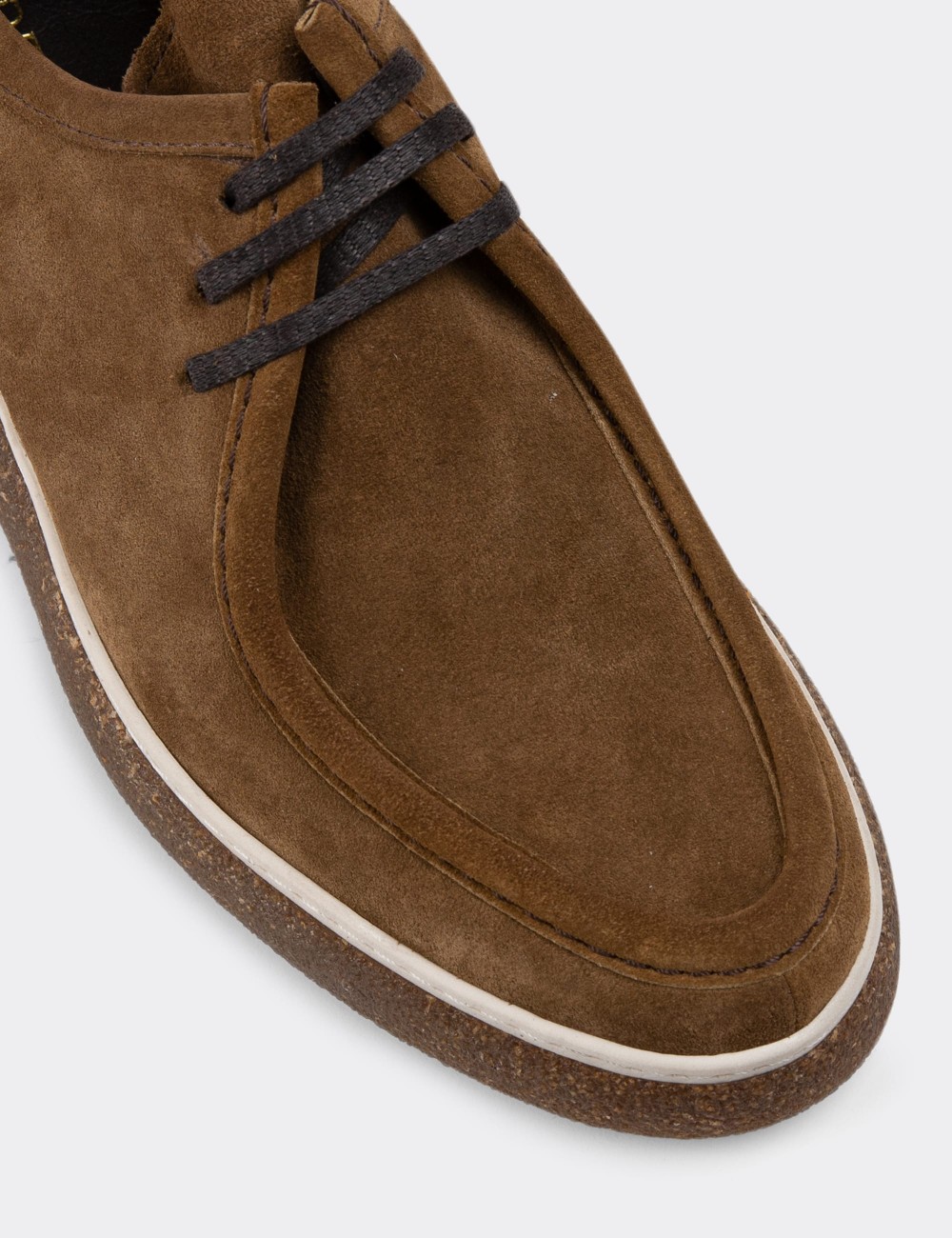 Sandstone Suede Leather Lace-up Shoes - 01927MVZNC01