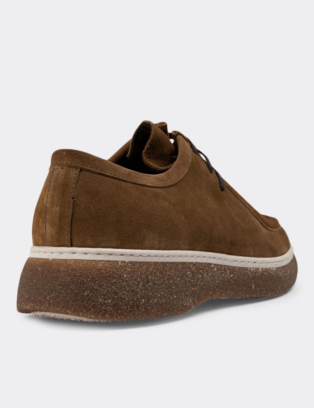 Sandstone Suede Leather Lace-up Shoes - 01927MVZNC01