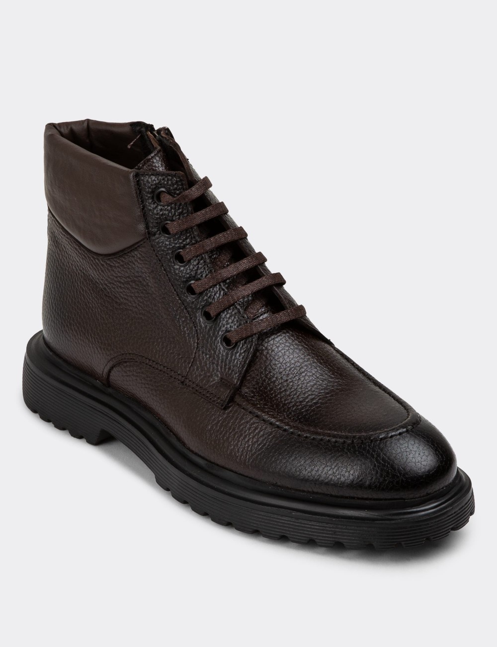 Brown Leather Boots - 01929MKHVE02