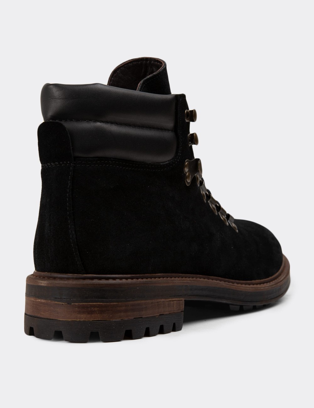 Black Suede Leather Boots - 01923MSYHC02