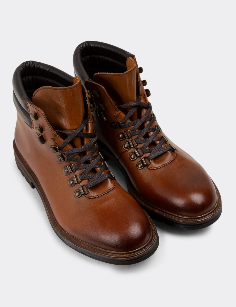 Tan Leather Boots - 01923MTBAC01