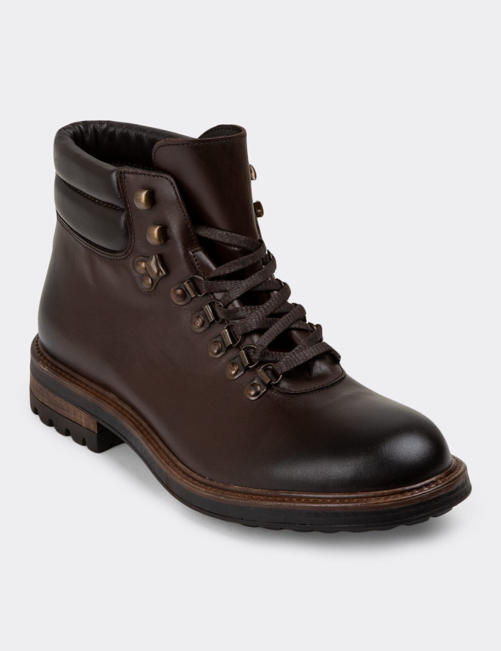 Brown Leather Boots - 01923MKHVC02