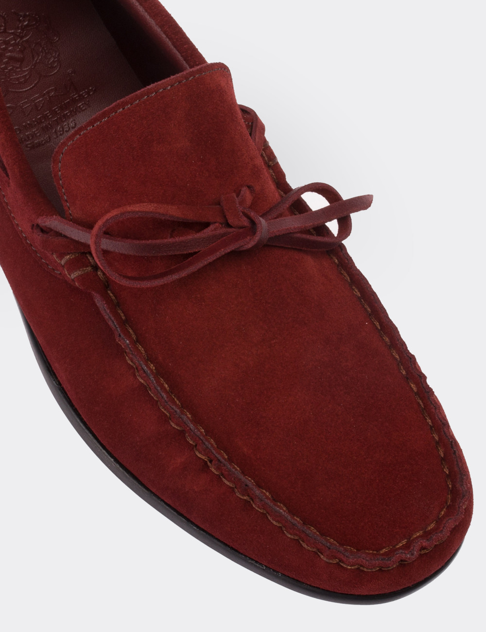Burgundy Suede Leather Drivers - 01647MBRDC01