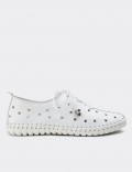 White Leather Lace-up Shoes