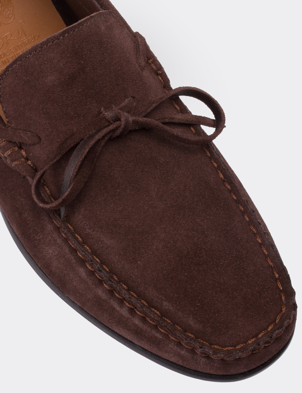 Brown Suede Leather Drivers - 01647MKHVC01