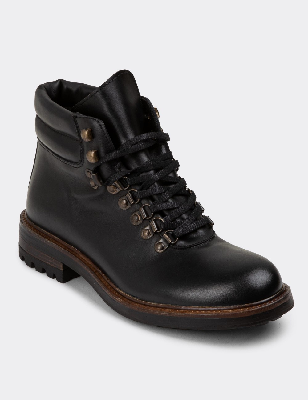 Black Leather Boots - 01923MSYHC01
