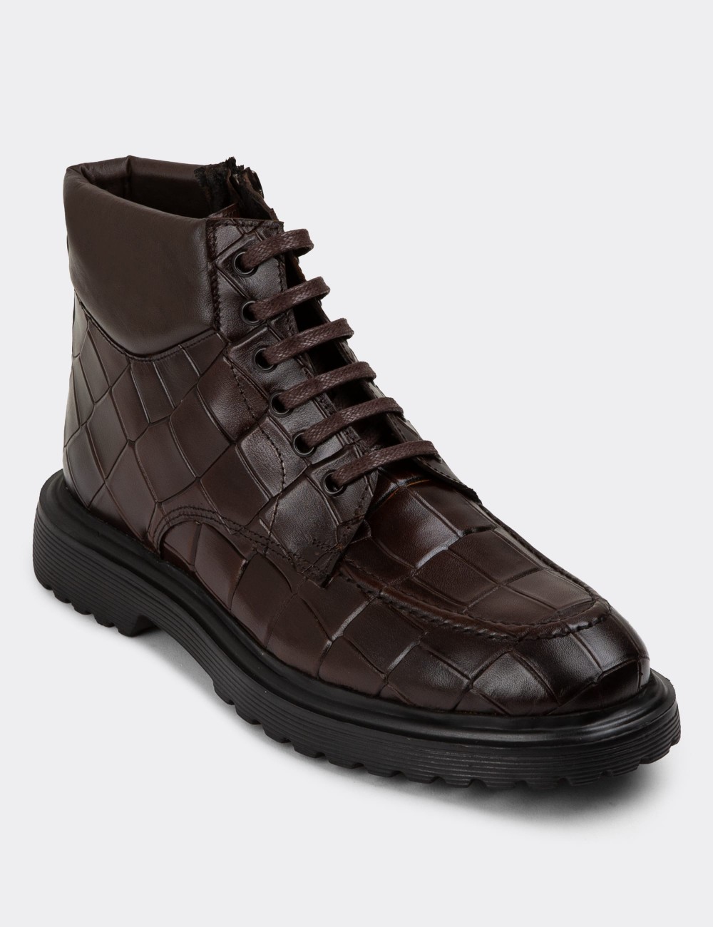 Brown Leather Boots - 01929MKHVE03
