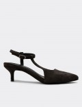 Anthracite Suede Leather Pumps