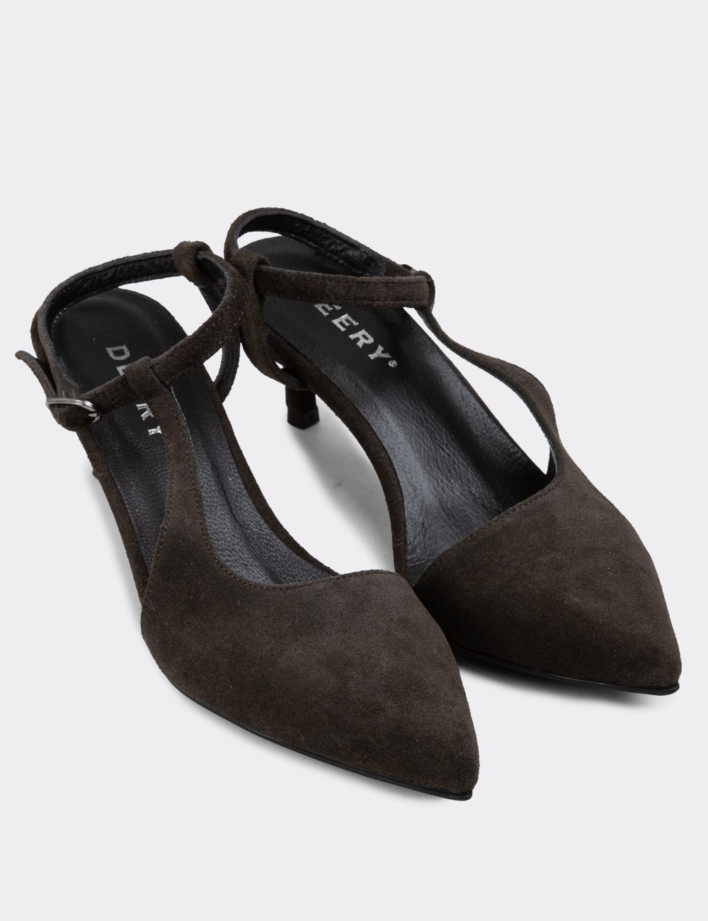 Anthracite Suede Leather Pumps - R8509ZFUMC01