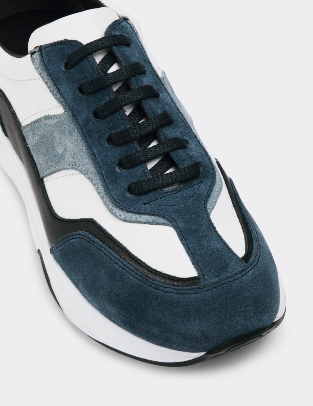 Blue Suede Leather Sneakers - 01890ZMVIE01