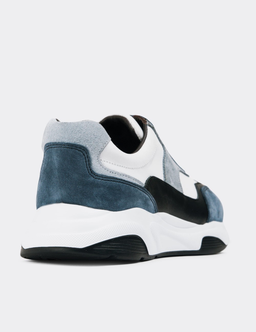 Blue Suede Leather Sneakers - 01890ZMVIE01