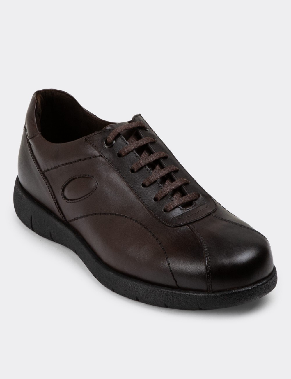 Brown Leather Lace-up Shoes - 01945MKHVC01