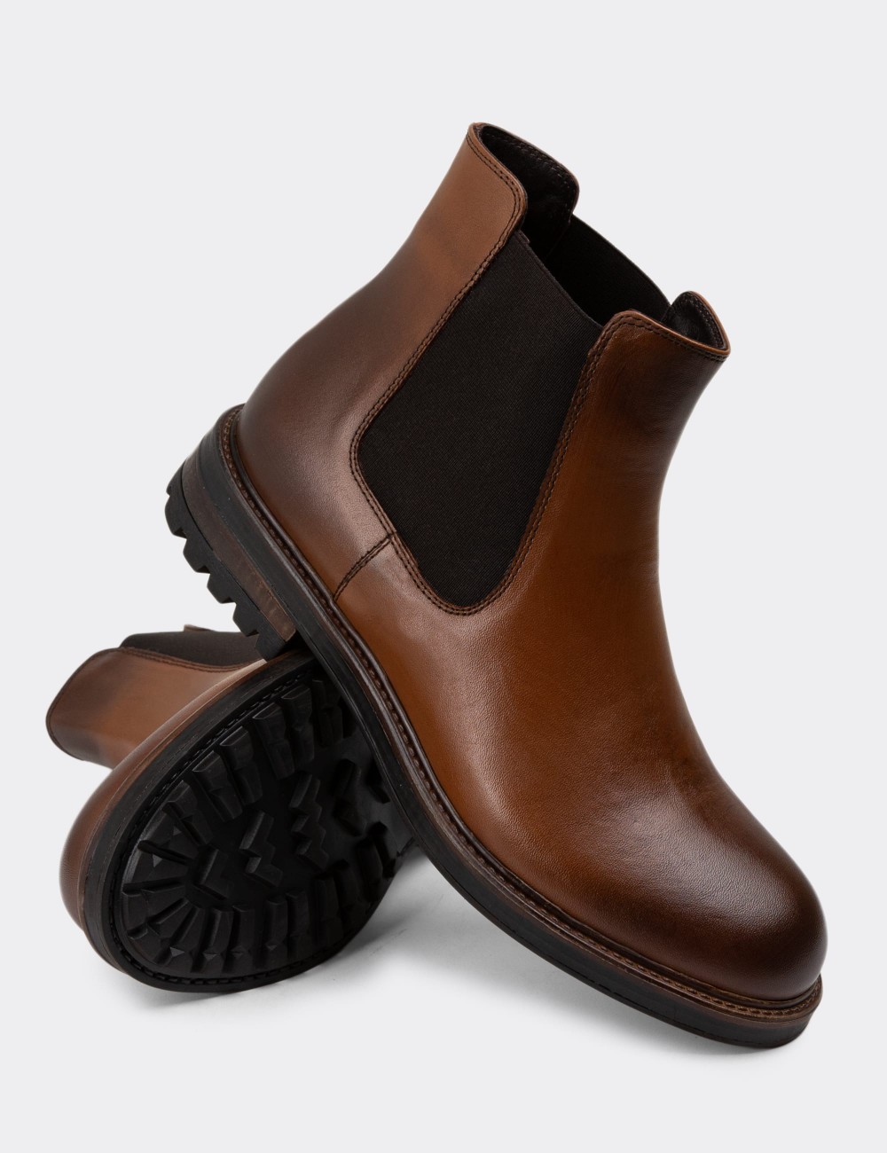Tan Leather Chelsea Boots - 01620MTBAC19
