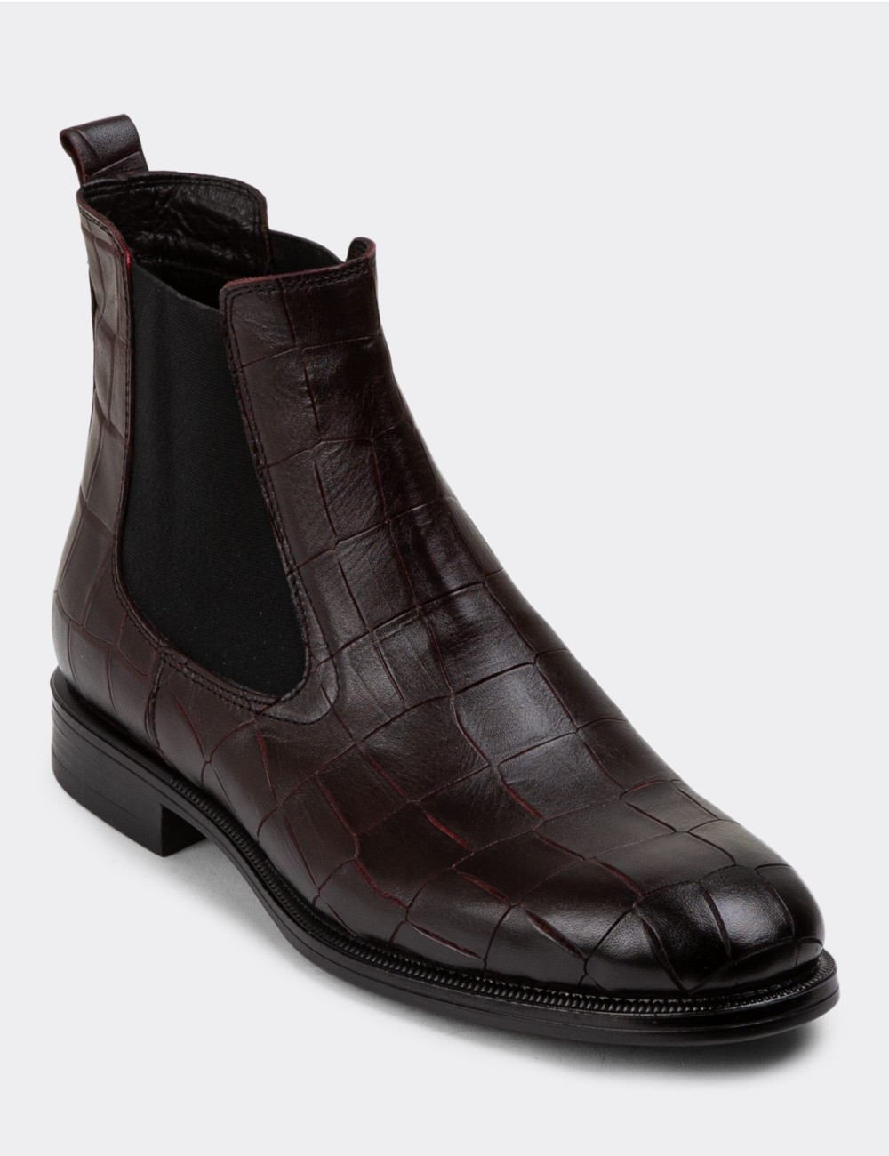 Burgundy Leather Chelsea Boots - 01919MBRDC01