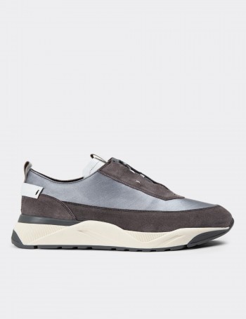 Gray Suede Leather Sneakers - 01917MGRIE01