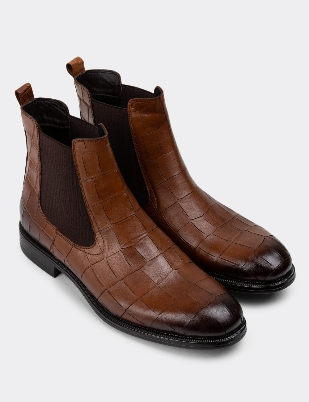 Tan Leather Chelsea Boots - 01919MTBAC02