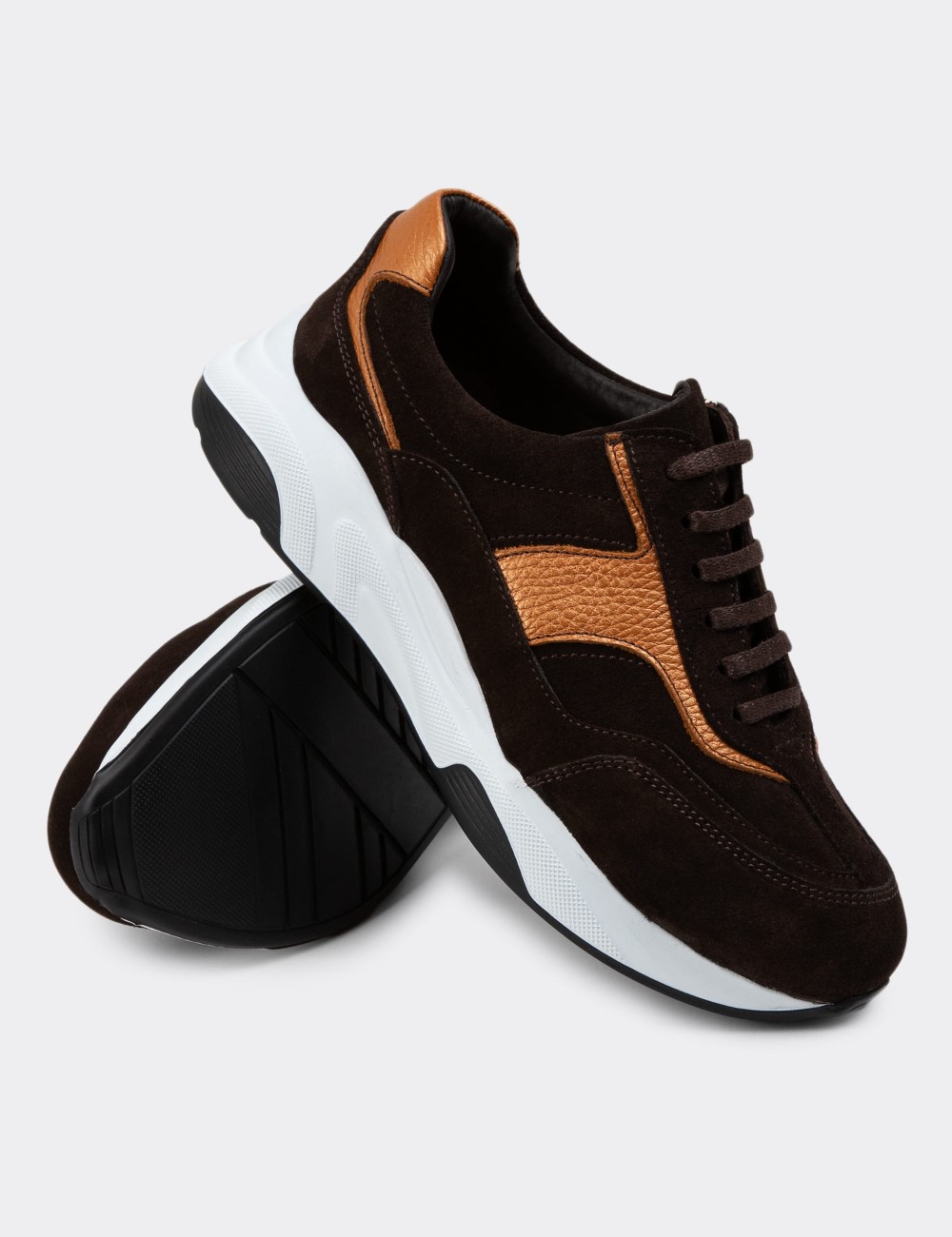 Brown Suede Leather Sneakers - 01890ZKHVE01
