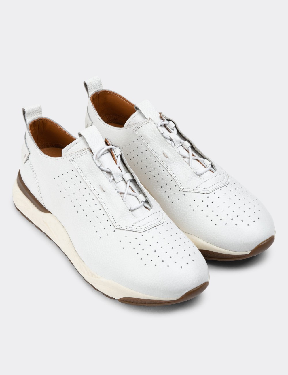 White Leather Sneakers - 01904MBYZE01