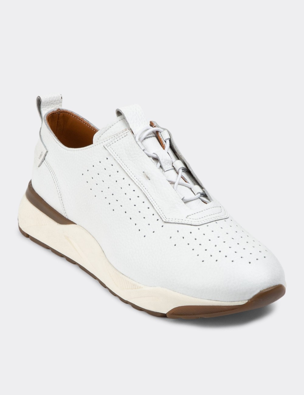 White Leather Sneakers - 01904MBYZE01