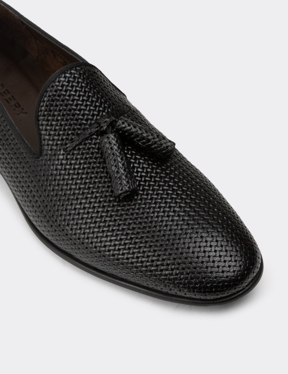 Black Leather Loafers - 01702MSYHC08