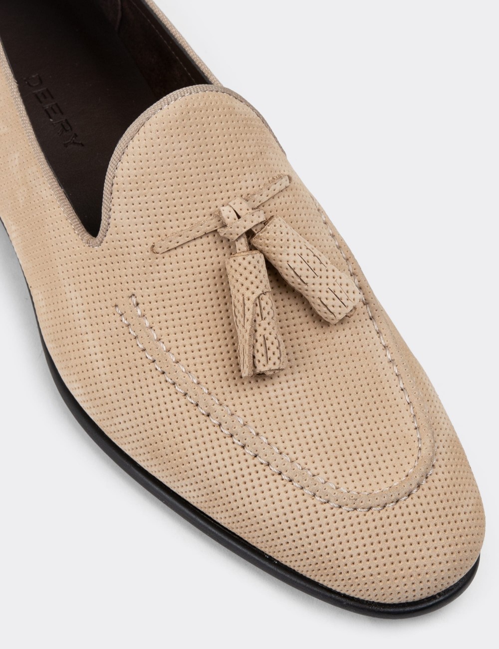 Beige Nubuck Calfskin Loafers - 01702MBEJC01