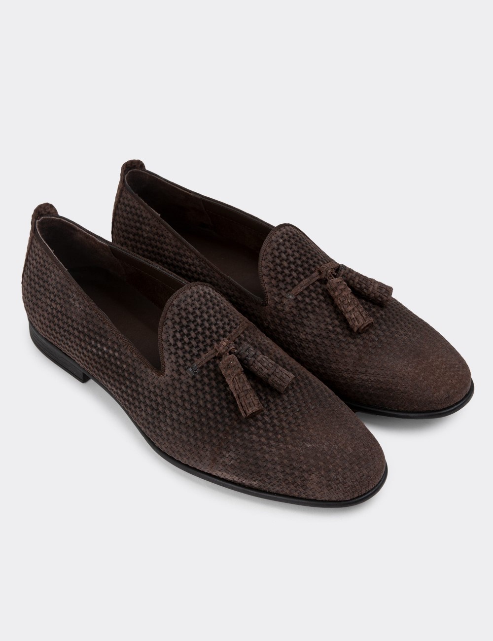 Brown Nubuck Calfskin Loafers - 01702MKHVC09