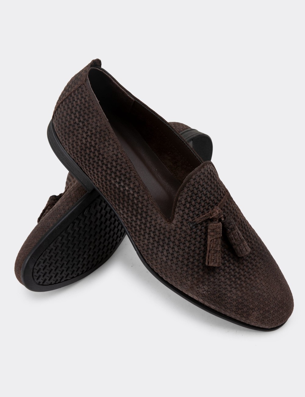 Brown Nubuck Calfskin Loafers - 01702MKHVC09
