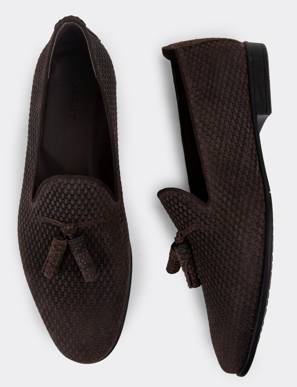 Brown Nubuck Calfskin Loafers - 01702MKHVC09