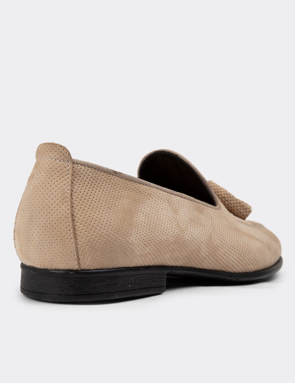 Beige Nubuck Calfskin Loafers - 01702MBEJC01