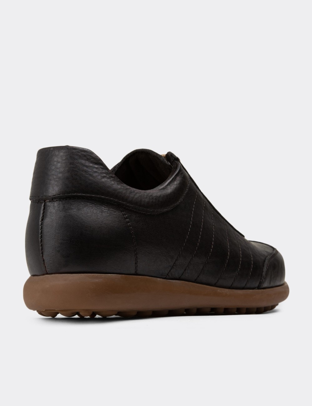 Brown Leather Lace-up Shoes - 01826MKHVC16