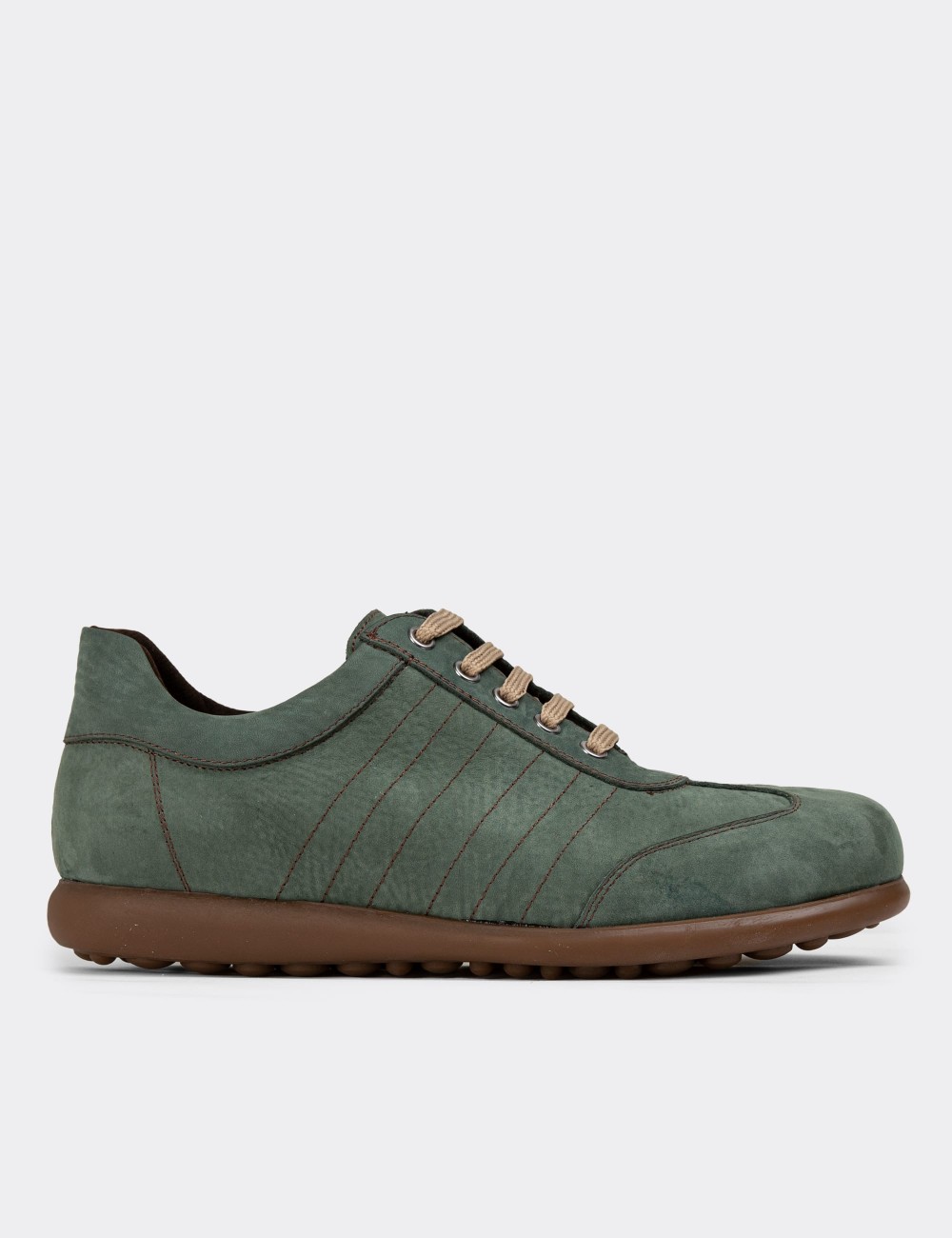 Green Nubuck Calfskin Lace-up Shoes - 01826MYSLC06