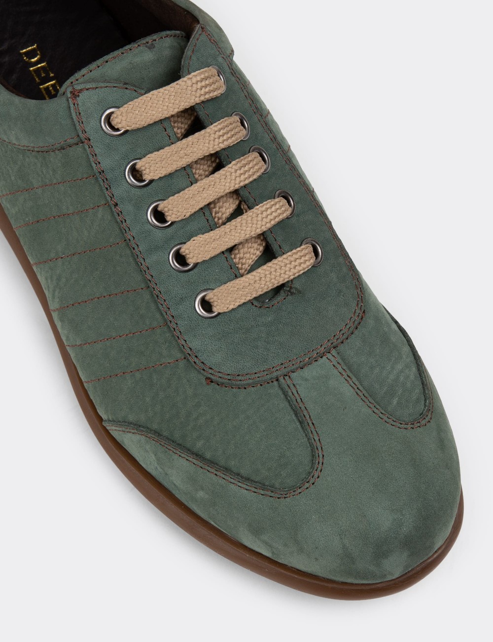 Green Nubuck Calfskin Lace-up Shoes - 01826MYSLC06