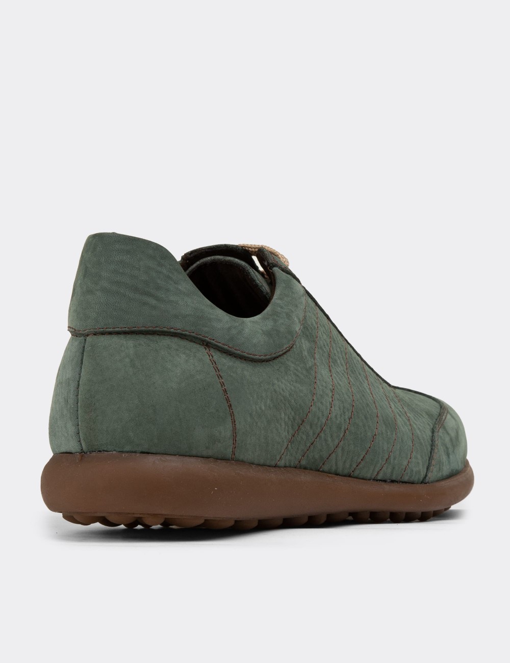 Green Nubuck Calfskin Lace-up Shoes - 01826MYSLC06