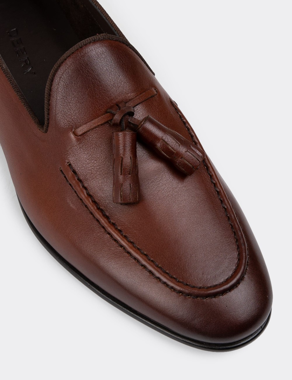 Brown Leather Loafers - 01701MKHVC14