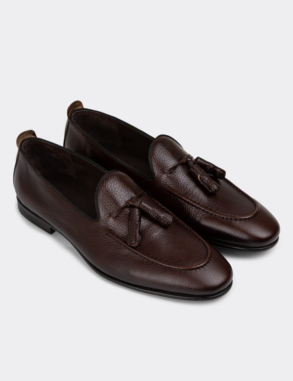 Brown Leather Loafers - 01701MKHVC11