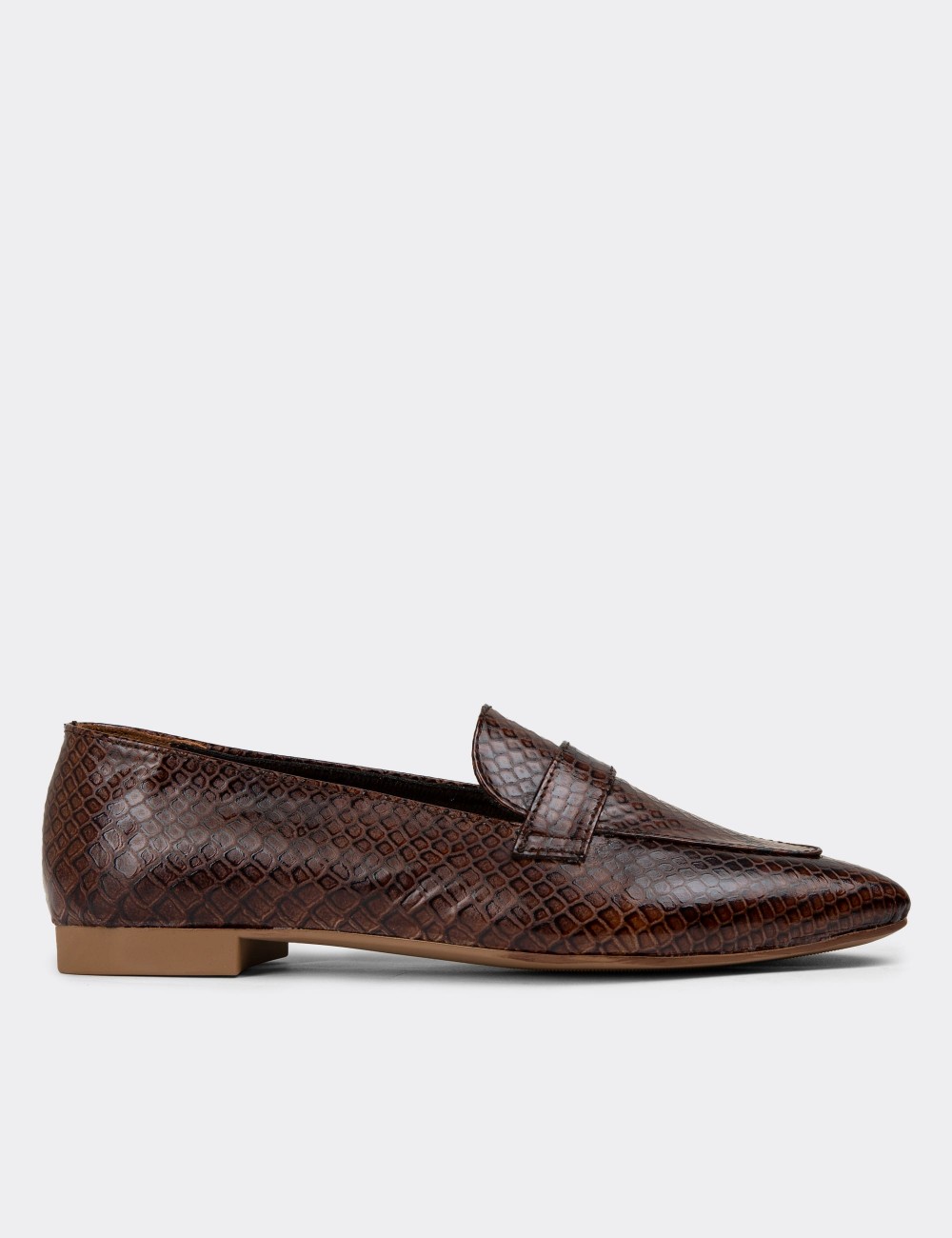 Brown Leather Loafers - 01897ZKHVC01