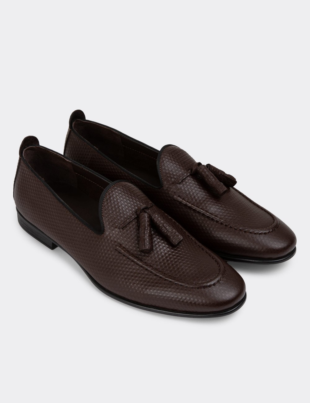 Brown Leather Loafers - 01701MKHVC09