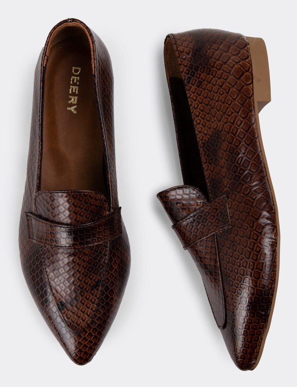 Brown Leather Loafers - 01897ZKHVC01