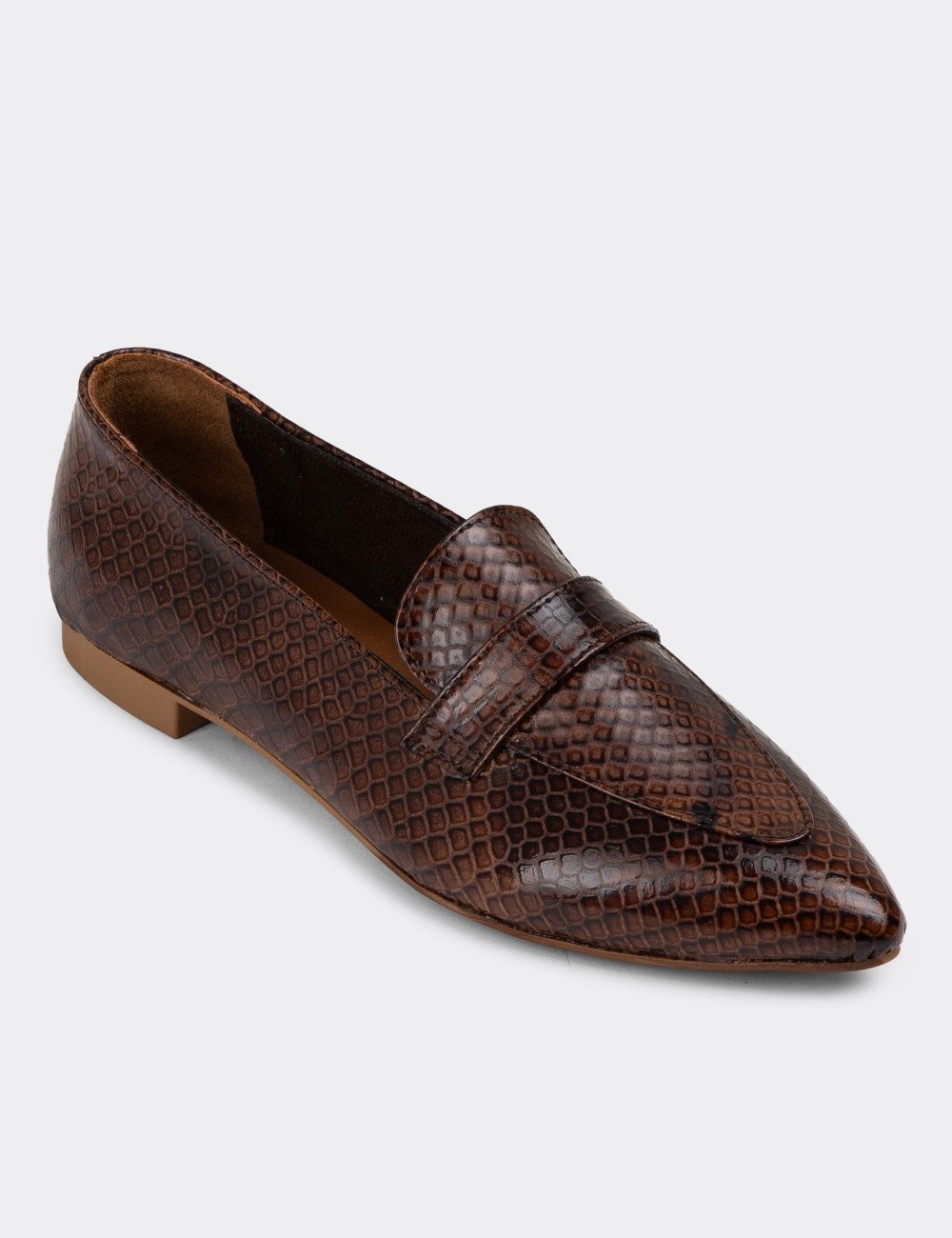 Brown Leather Loafers - 01897ZKHVC01