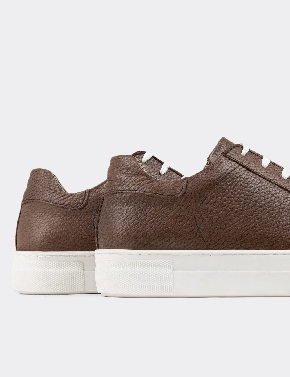 Brown Leather Sneakers - Z1681ZKHVC37