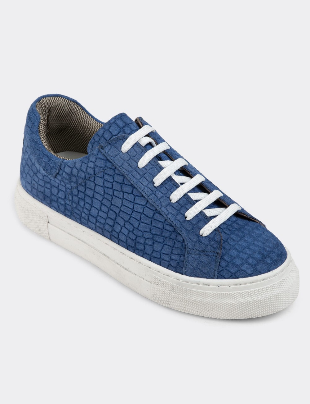 Blue Nubuck Calfskin Sneakers - Z1681ZMVIC15