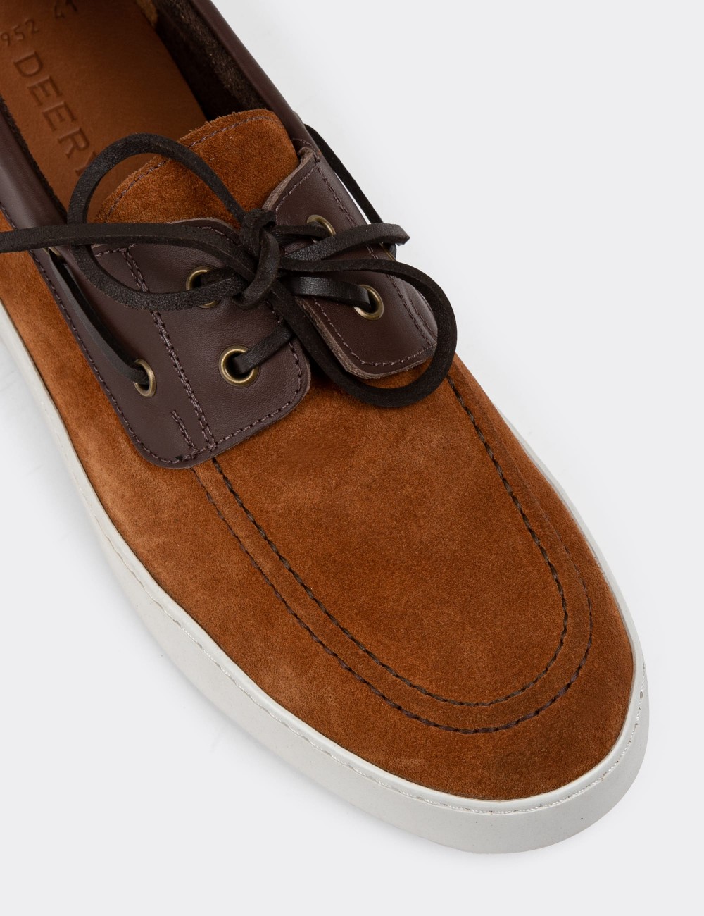 Tan Suede Leather Lace-up Shoes - 01952MTBAC01