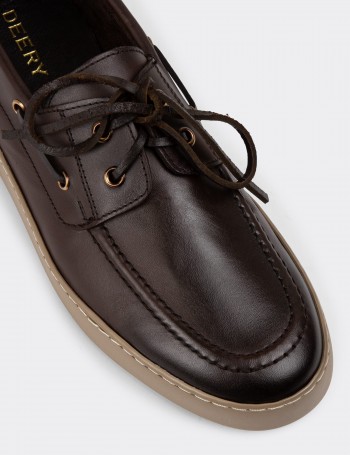 Brown Leather Lace-up Shoes